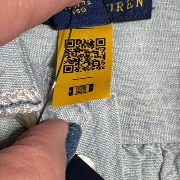 Polo Ralph Lauren Girls Embroidered Cotton Chambray Romper sz 14 - Picture 12 of 14